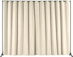 VEVOR Room Divider, 8 ft x 10 ft Portable Panel Room Divider with Wheels Curtain Divider Stand, Room Divider Privacy Screen for Office, Bedroom, Dining Room, Study, Beige