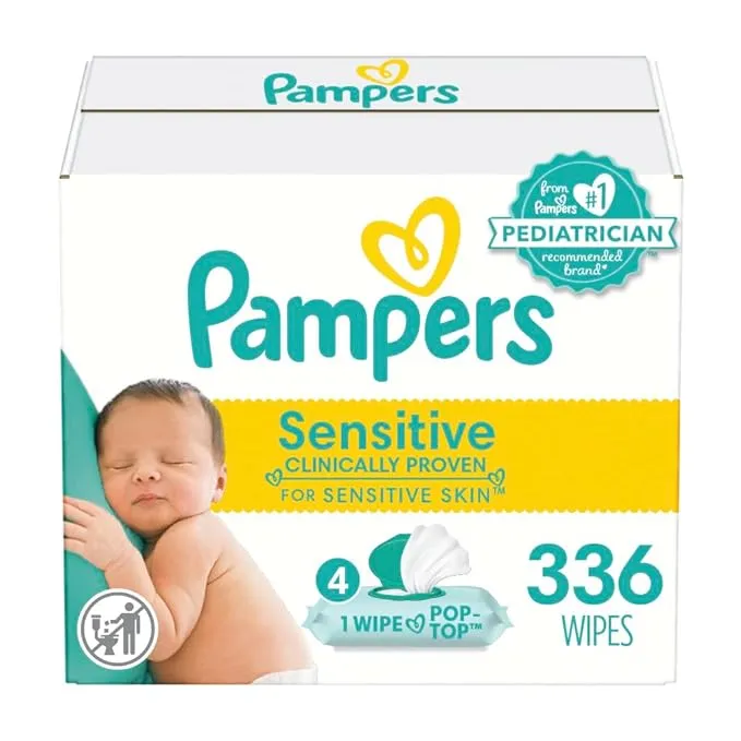 Pampers Sensitive Baby Wipes 2X Flip-Top Pack 168ct (Select for More Options)