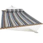 Sunnydaze Decor 2 Person Quilted Fabric Spreader Bar Hammock - Nautical Stripe