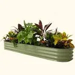 Vego Garden 11 inch Tall 9 in 1 Modular Metal Raised Garden Bed Kit - Olive Green