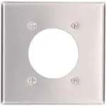 Silver 2-Gang Single Outlet Wall Plate (1-Pack)