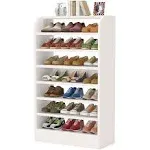 Tribesigns 47.24-in H 8 Tier 20 Pair White Engineered Wood Shoe Rack | HOGA-U0117