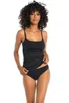 La Blanca Island Goddess Lingerie Strap Tankini Top Black / 4