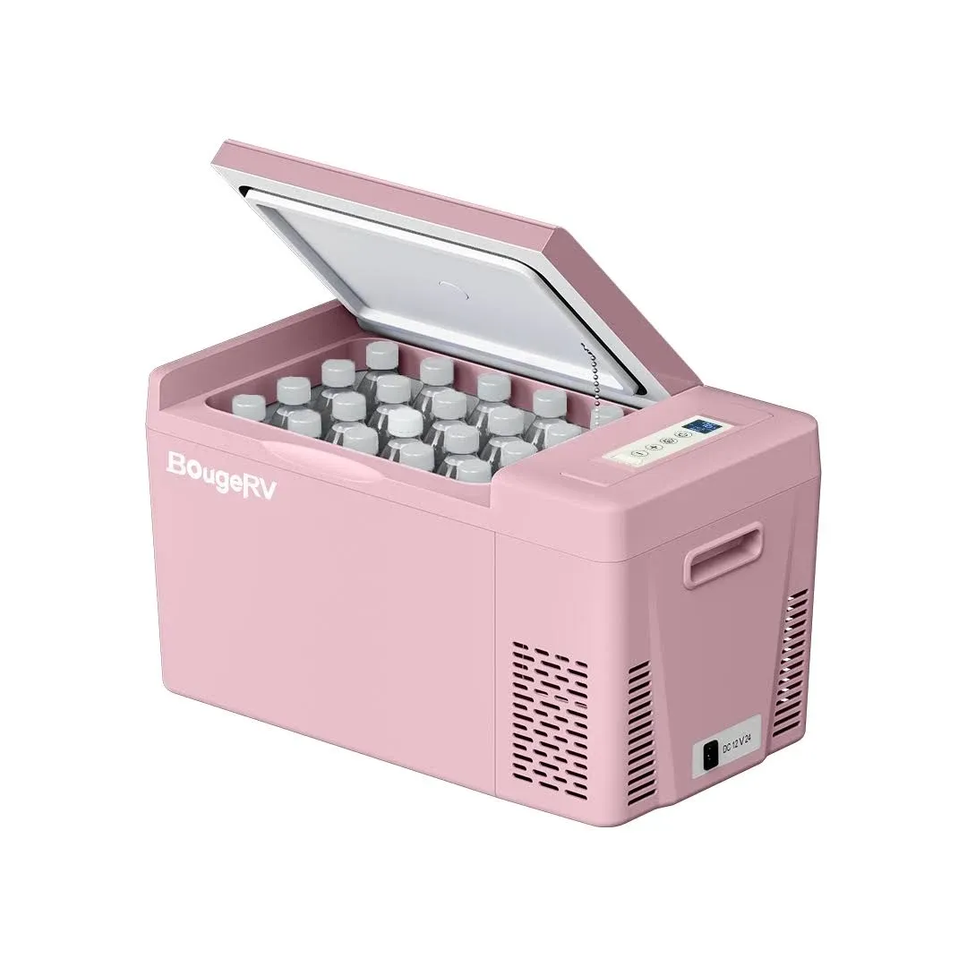 BougeRV 12V 23 Quart Colorful Pink Portable Fridge