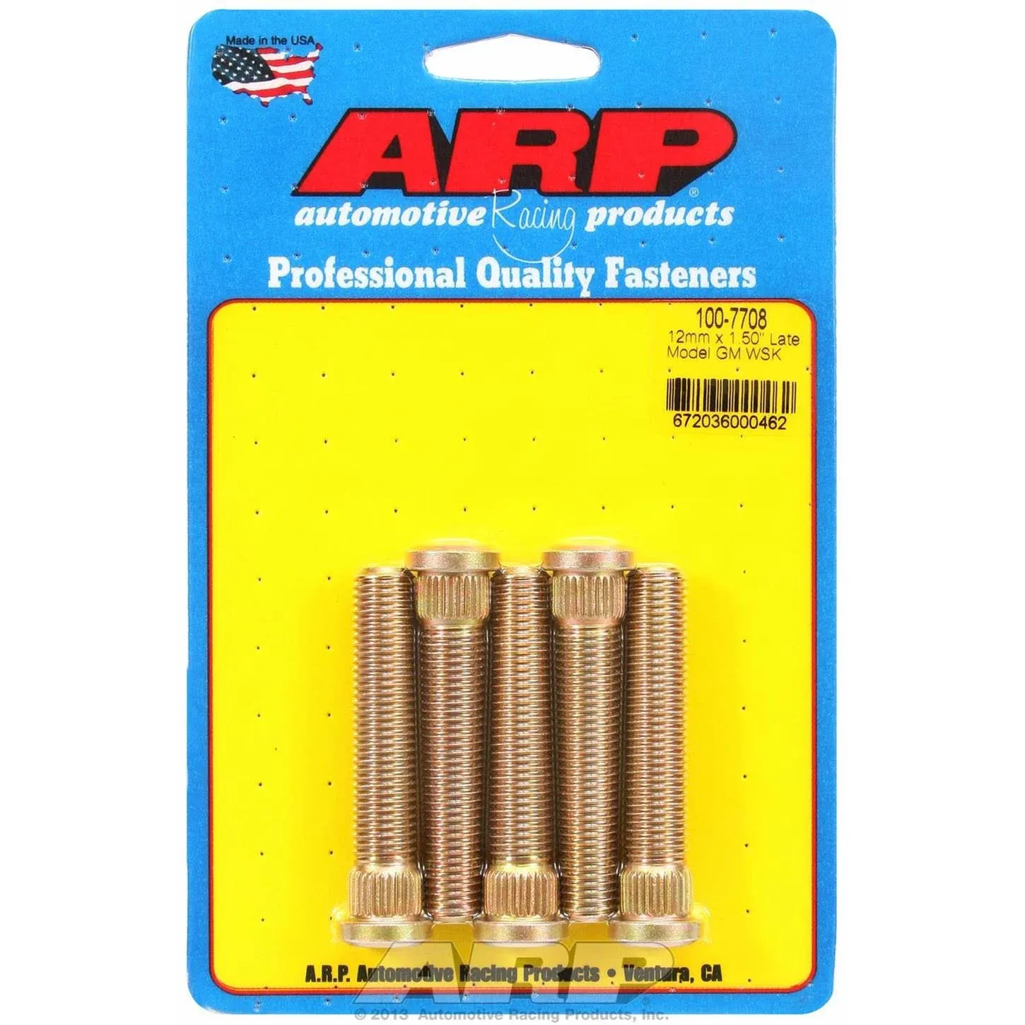 ARP 100-7708 Wheel Stud Kit - M12x1.5 2.500/.509 Knurl