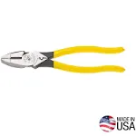 Klein Tools D213-9NECRSEN 9-Inch High Leverage Side Cutting Pliers with Crimping Die