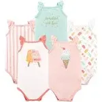 Hudson Baby Sleeveless Bodysuits, 5-Pack, Ice Cream