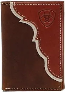 Ariat Leather Two Toned Overlay - Men's Trifold Wallet