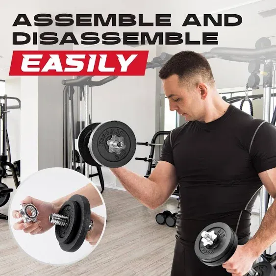 Yes4All Old School Adjustable Dumbbell Set with Weight Plates