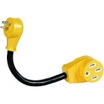 Camco 55168 PowerGrip Dogbone Electrical Adapter with Handle, Yellow