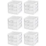 Clearview Plastic Multipurpose Small 3 Drawer Desktop Storage Organization Unit 