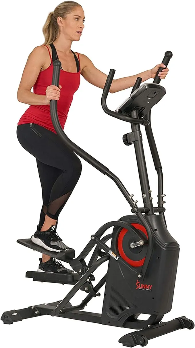 Sunny Health & Fitness Premium Cardio Climber Stepping Elliptical Machine - SF-E3919, Black