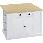 Homcom White 47" Kitchen Island Storage Cabinet 14246065