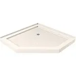 DreamLine SlimLine 36 in. D x 36 in. W x 2 3/4 in. H Corner Drain Neo-Angle Shower Base in Biscuit, DLT-2036360-22