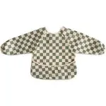 Mushie Long Sleeve Bib - Olive Check