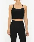 Beyond Yoga Space-Dye Slim Racerback Cropped Tank, Darkest Night, Women's, L, Activewear Athletic Workout Sports Bras