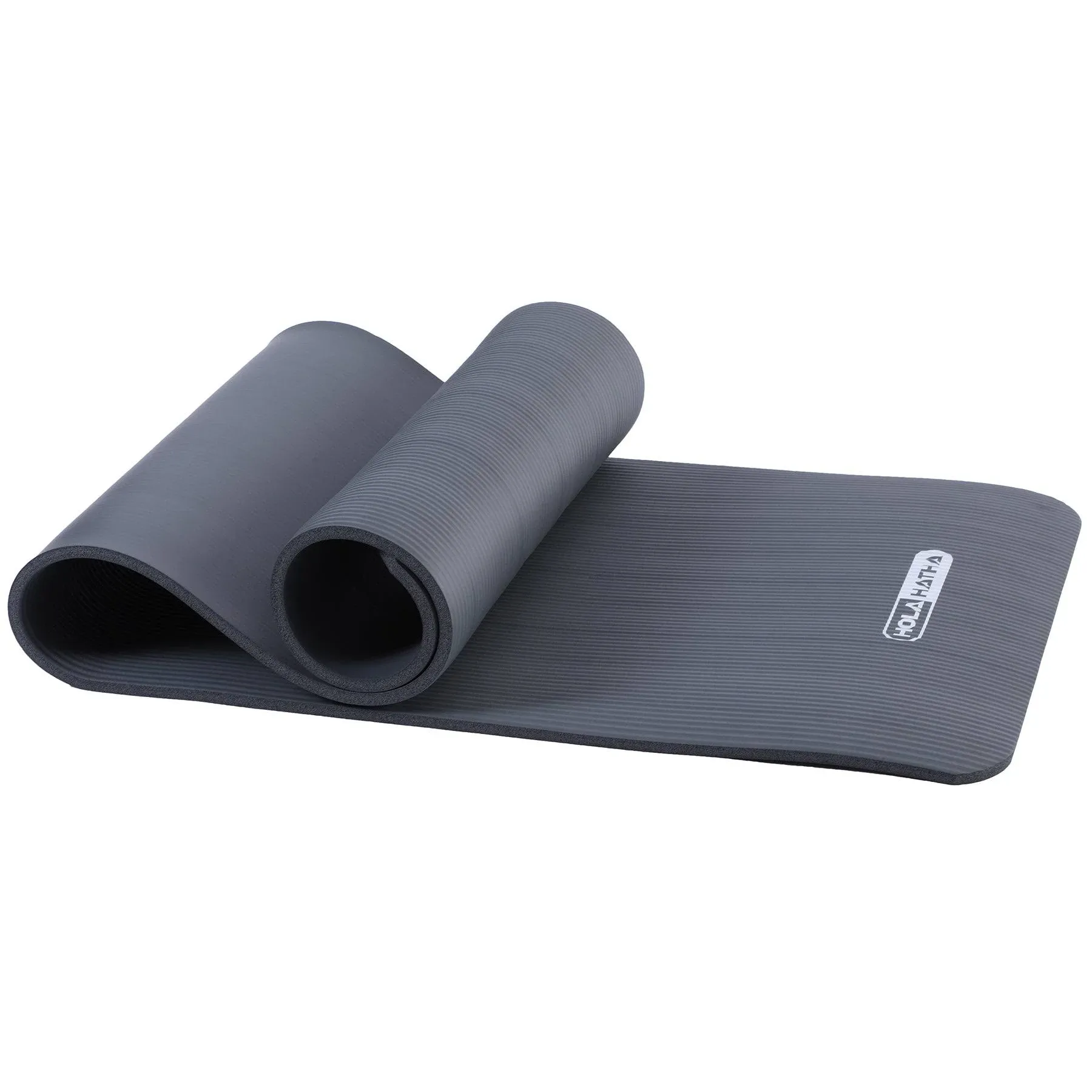 HolaHatha 72 x 24" 0.5" Thick Non Slip Home Workout Yoga Mat, Black (Used)