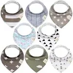 KeaBabies 8-Pack Organic Baby Bandana Bibs