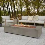 Real Flame Aegean 70" Rectangle Propane Fire Table Mist Gray