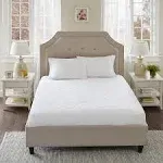 Sleep Philosophy - All Natural Cotton Percale Quilted Mattress Pad - Full - White