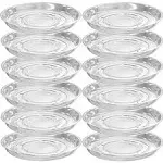 Planterhoma 12 Pack Clear Plastic Plant Saucers (10 inch) Drip Trays Plant Plate Dish for Indoor Planters Flower Pots, Bulk