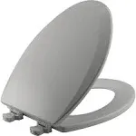 1500EC 146 Almond Elongated Molded Wood Toilet Seat with Easy-Clean &amp; Change ...