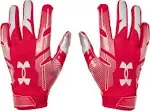 Under Armour Youth F8 Football Gloves - Red / Metallic Silver