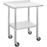 Hally Sinks & Tables H Hally Stainless Steel Table for Prep & Work 24 x 30 Inches with Caster Wheels, NSF Commercial Heavy Duty Table with Undershelf BA5389XL