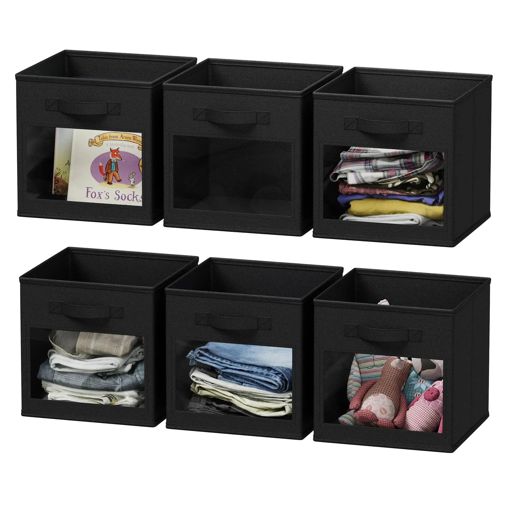 SpaceAid Fabric Storage Cubes with Clear Windows