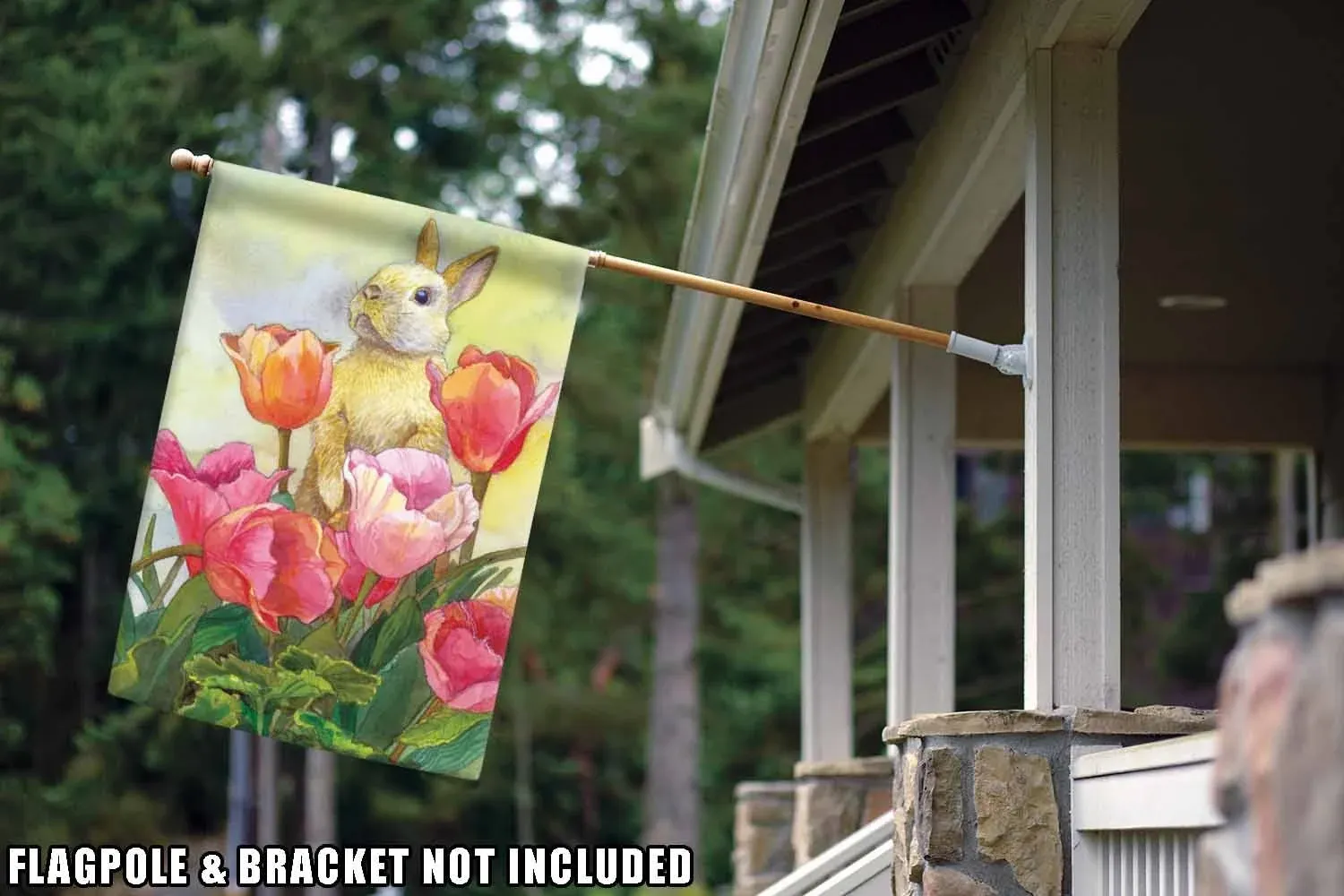 Toland Home Garden Bunny Tulip House Flag