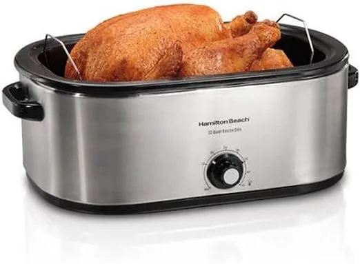 Hamilton Beach 28 lb 22-Quart Roaster Oven with Self-Basting Lid (Stainless Steel)