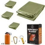 Don't Die in The Woods World’s Toughest Emergency Blankets [4-pack] Extra-Thick Thermal Mylar Foil Space Blanket | Waterproof Ultralight Outdoor