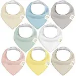 KeaBabies Organic Bandana Bibs 8-Pack - Spring