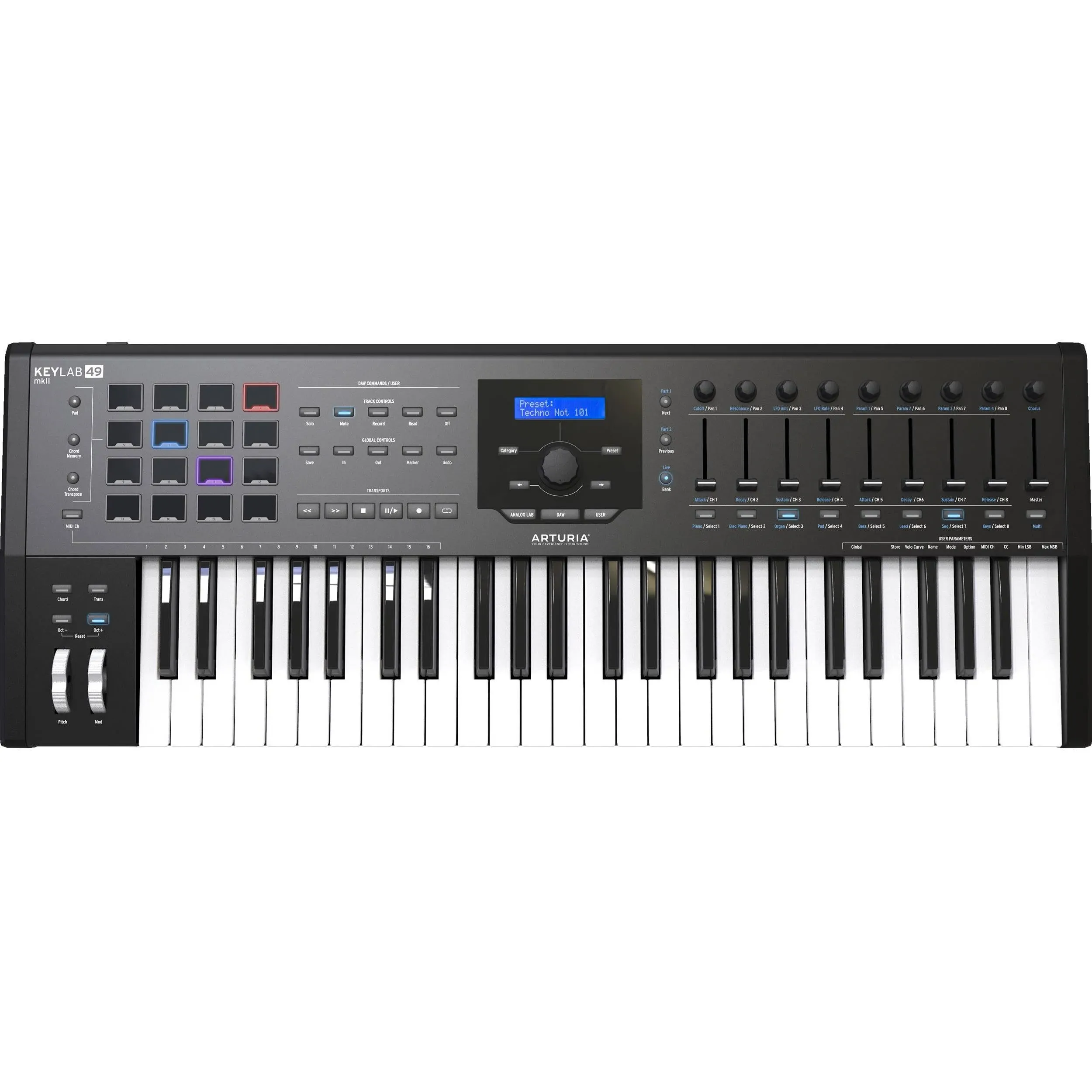 Arturia KeyLab 49 MKII Midi Keyboard Controller (Black)