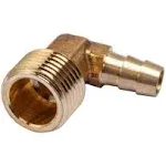 LTWFITTING Lead Free 90 Deg Elbow Brass Barb Fitting 3/8 Inch Hose Barb x 1/2 Inch Male NPT Thread Fuel Boat Water (Pack of 5)