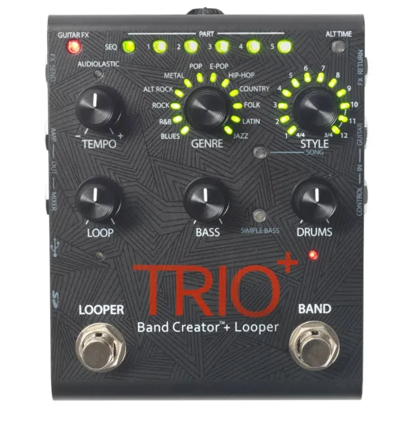 DigiTech Trio Band Creator Looper W FS3X Footswitch 4 Cables and Power Supply