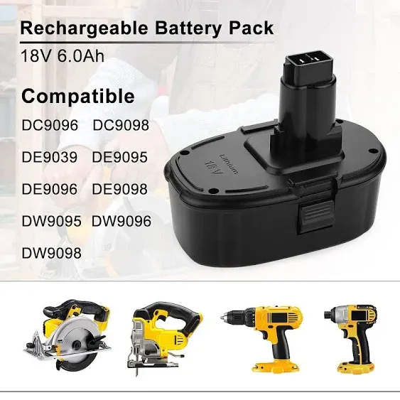 Powilling 2Pack 5.0Ah Lithium-Ion Battery for DeWalt 18V XRP Ni-Cad Battery