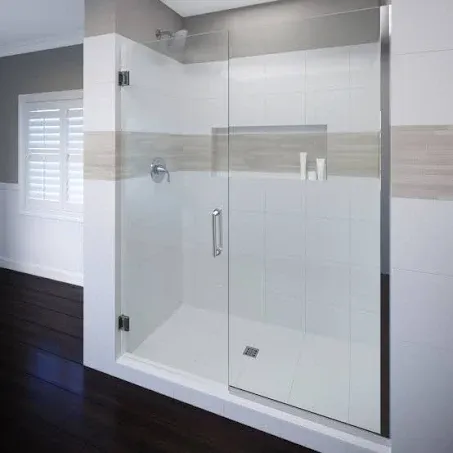 Miseno MSDF5976-SWING 76"H x 59"W Hinged Frameless Shower Door - Contemporary - Shower Doors - by Buildcom | Houzz