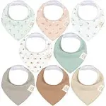 KeaBabies 8-Pack Organic Baby Bandana Bibs