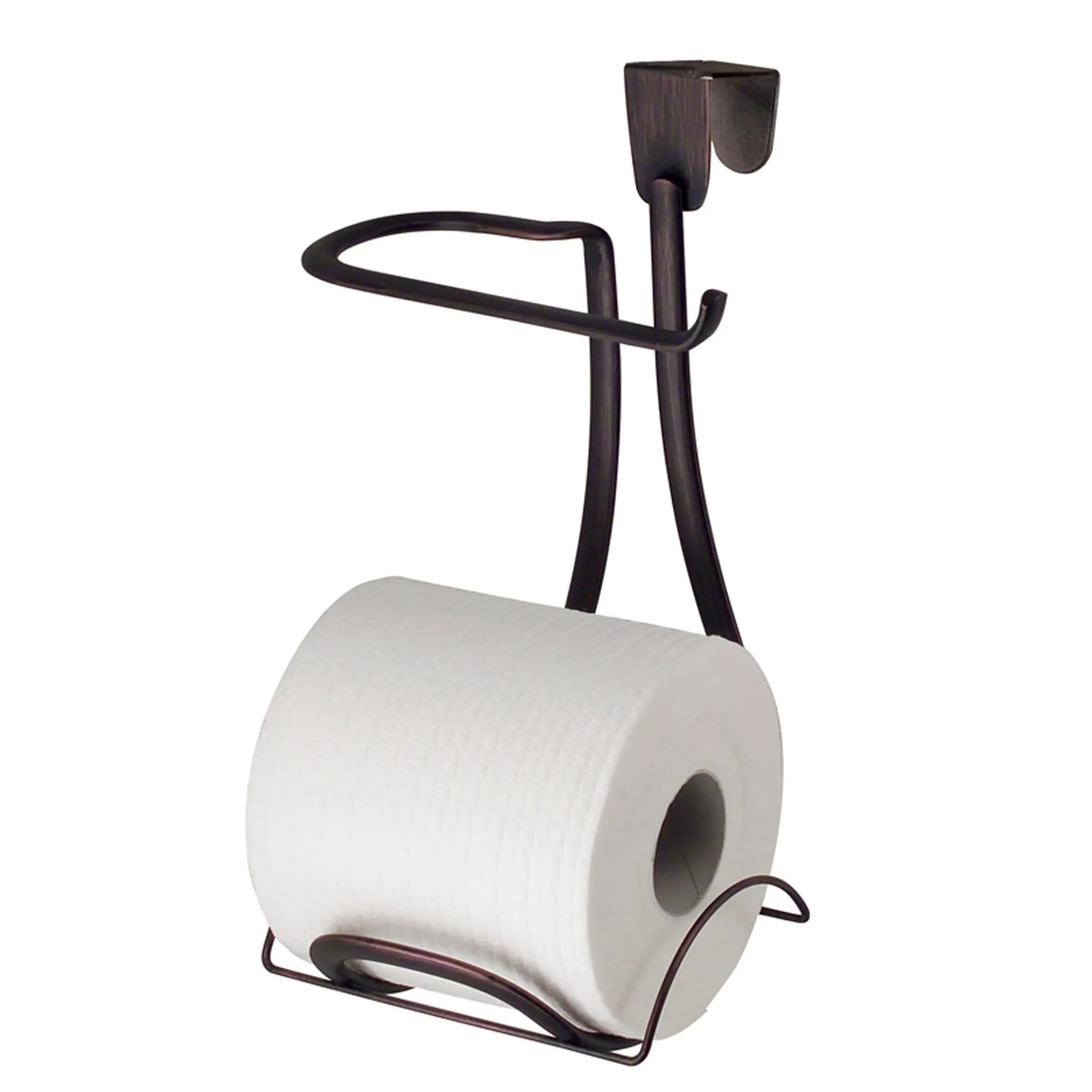 iDesign Axis Metal Toilet Paper Holder, Over the Tank Tissue Organizer for Bathroom Storage, 6" x 6.2" x 11", Bronze