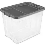 Sterilite 108 qt Clear Stacker Storage Container Tote w/ Latching Lid, 16 Pack