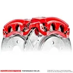 Power Stop Front Pair of Red Powder Coated Calipers S6278