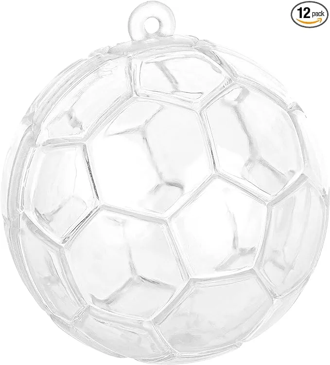 Soccer Ball Shaped Acrylic Candy Boxes 12 Pack 2.36"