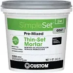 Custom SIMPLESET Pre-Mixed THIN-SET MORTAR 1 qt. GRAY Ready To Use CTTSGQT NEW!!