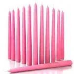 CANDWAX 10 inch Taper Candles Set of 12 - Dripless Taper Candles and Unscented Candlesticks - Perfect As Dinner Candles and Household Candles - Pink