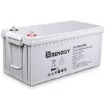 Renogy Deep Cycle AGM Batterie, 12 Volt, 200 Ah, 3 % Selbstentladungsrate, 2000 A maximaler Entladestrom, sicheres Laden der meisten Haushaltsgeräte für Wohnmobil, Camping, Kabine, Marine und