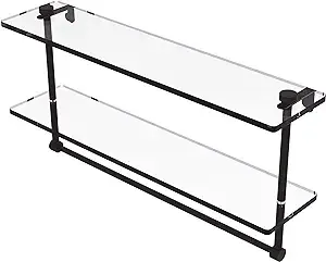 Allied Brass 22" Two Tiered Glass Shelf with Integrated Towel Bar Oil Rubbed Bronze