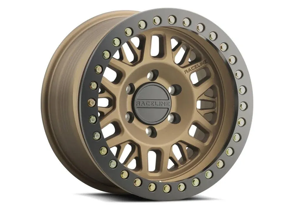 Raceline RT951B Ryno 17x9in 5x127 BP -12mm Offset 83.82mm Bore - Bronze & Black Ring Beadlock Wheel