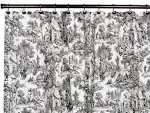 Victoria Park Toile Bathroom Shower Curtain Black