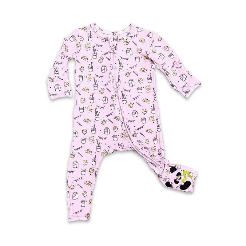 Bellabu Bear Baby Milk and Cookies Bamboo Convertible Footie